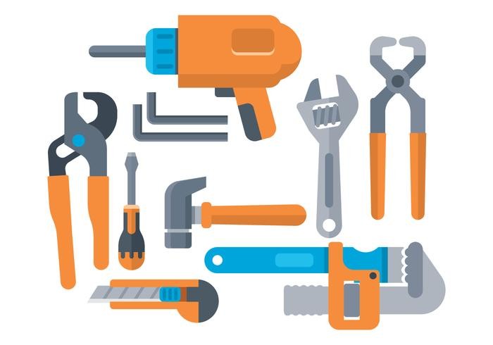 free hardware tools icon set vector