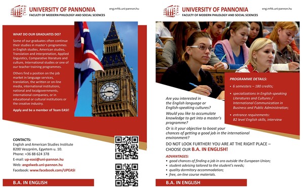 anglisztika BA angol