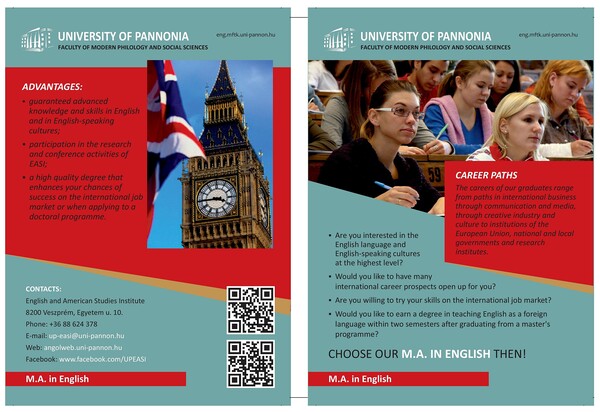anglisztika MA angol